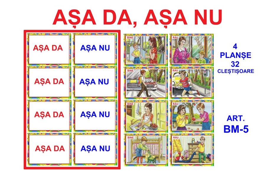 BM-5.1 Așa da, așa nu - set 4 planșe A3, laminate