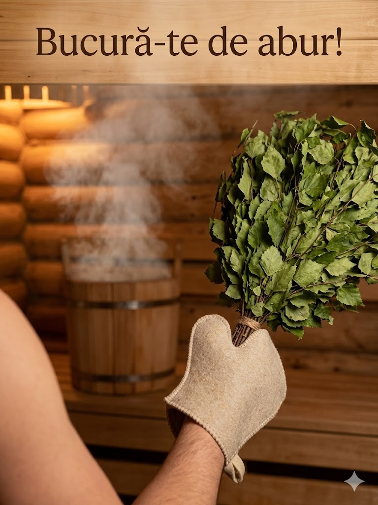 Mănușă de saună din fetru.