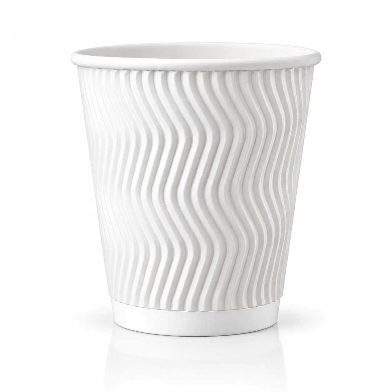Pahar din hirtie Ripple S 8oz (240 ml) alb d80mm (25 buc)