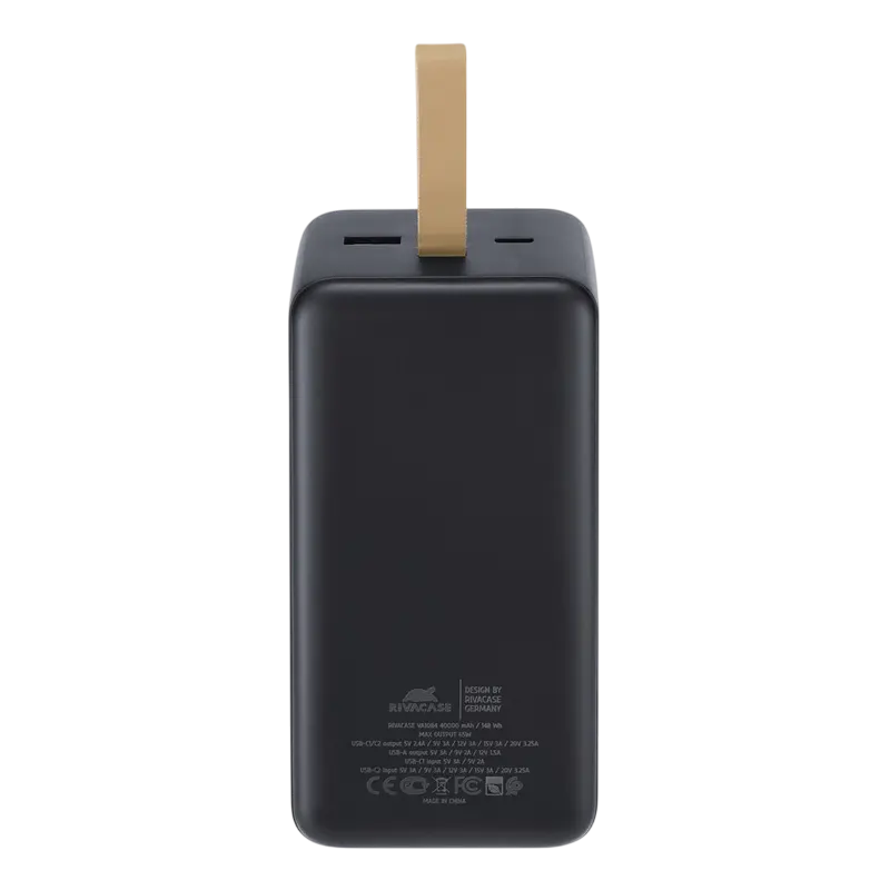 Acumulator extern Rivacase VA1084, 40000mAh, Negru