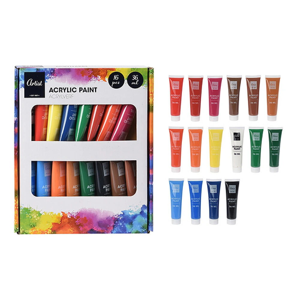 Set vopsele acrilice Artist 16 tuburiX36ml