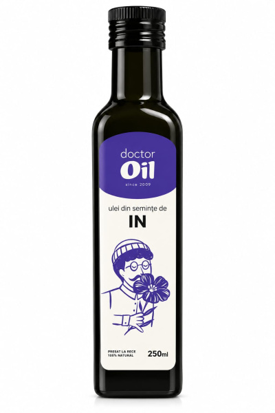 Ulei din seminte de in, presat la rece, 250 ml