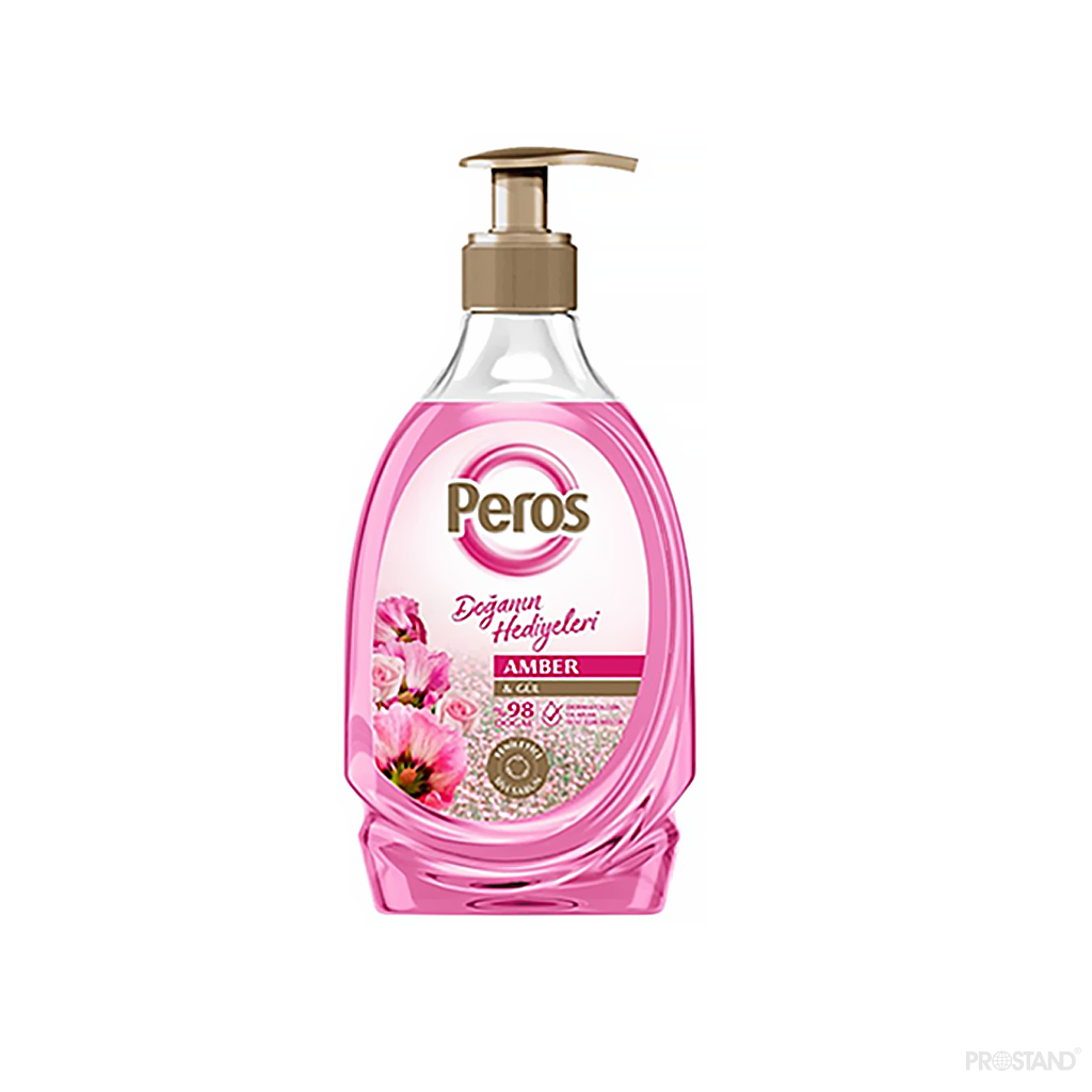 PEROS Sapun lichid 400gr / 370ml Amber&Rose