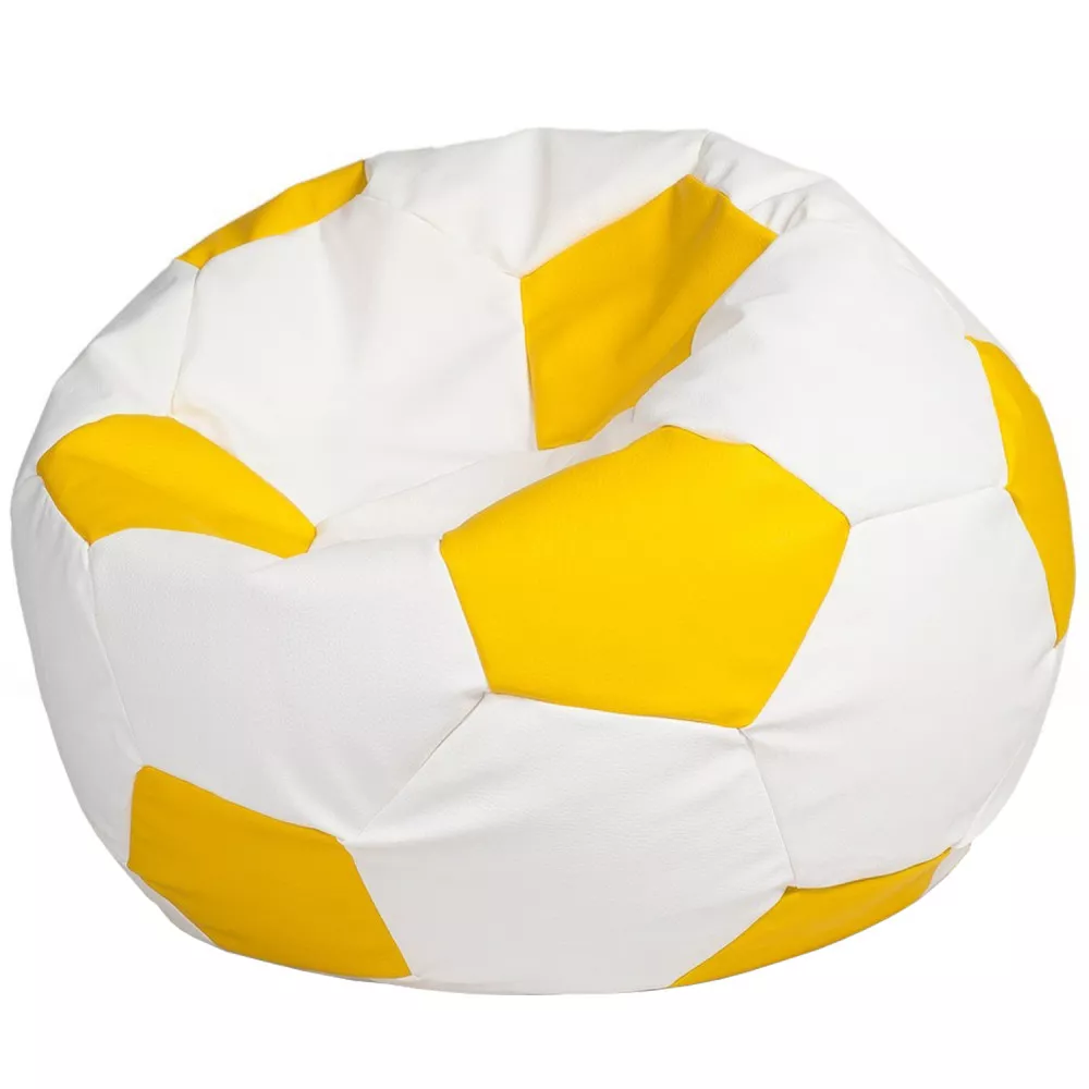 BeanBag Minge marimea"XXL",culoarea alb cu galben din ecopiele