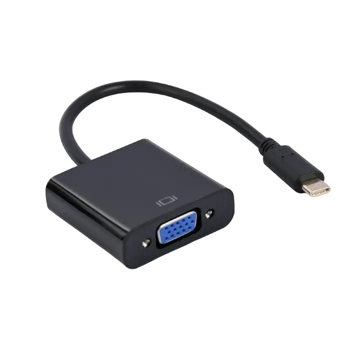 Cablu Video Cablexpert A-CM-VGAF-01, USB 3.1 Type-C (M) - VGA 15-pin (F), 0.15 m, Negru