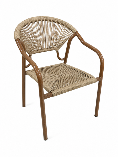 Scaun împletit Riviera Natural cu brațe
