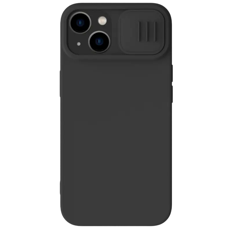 Husă Nillkin iPhone 15 Plus, CamShield Silky Silicone, Elegant Black