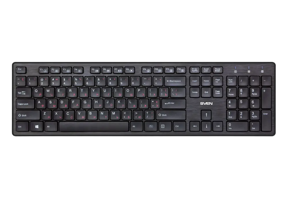 Tastatură SVEN KB-E5800W, Fără fir, Negru