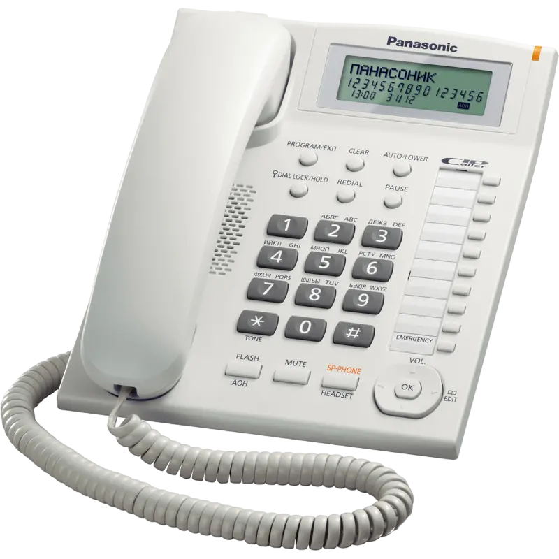 Telefon cu fir Panasonic KX-TS2388, Alb