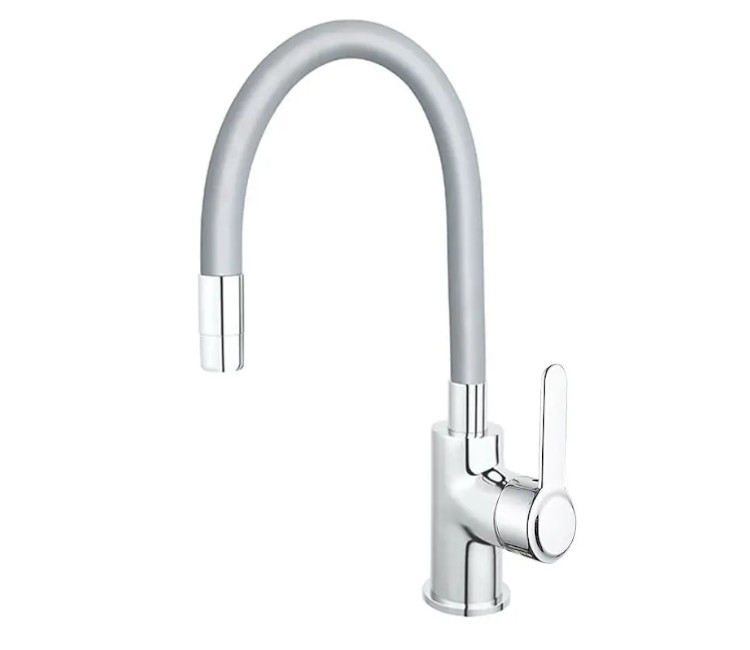 Baterie de bucătărie WEZER SUN4C-09G – pipă flexibilă din silicon Ø35 (crom)
