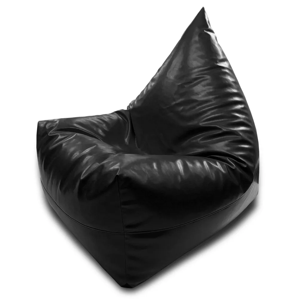 Fotoliu puf Bean Bag piramidă mărimea XL din ecopiele MAX culoarea neagră