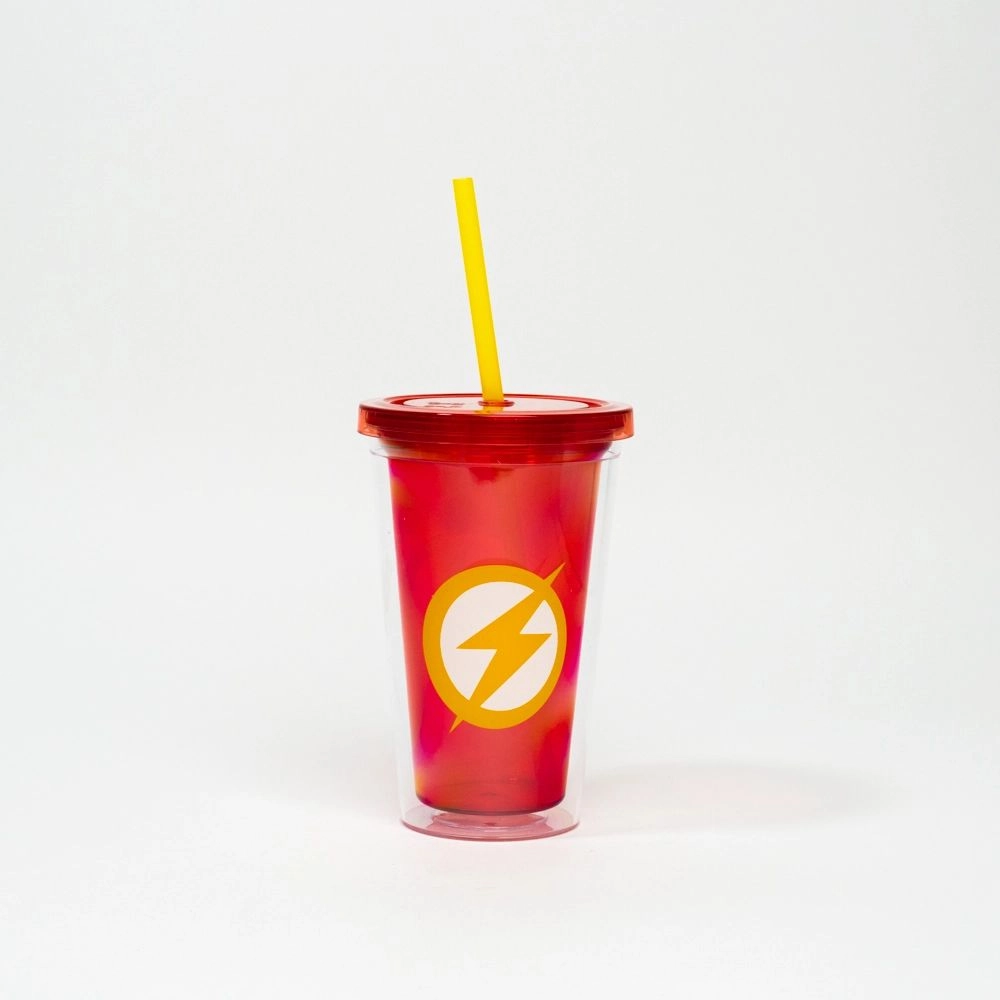 Pahar cu pai SuperHero Flash 450 ml