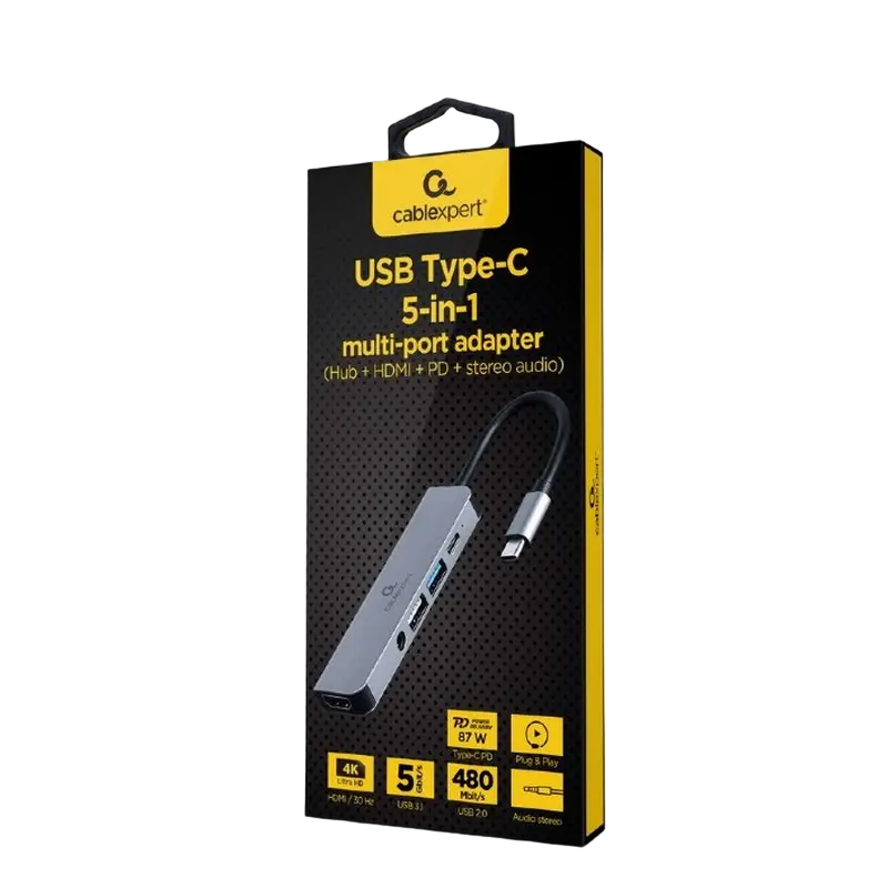 Stație Docking Gembird A-CM-COMBO5-02, Gri