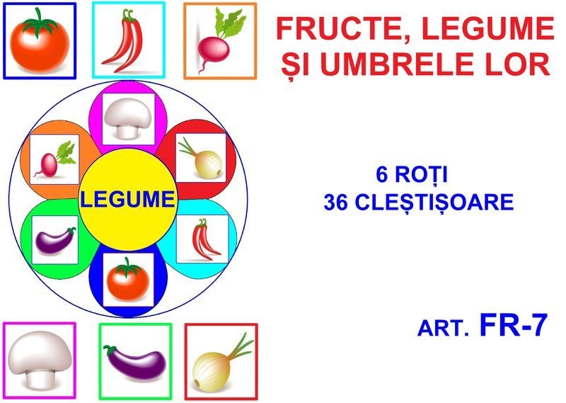 FR-7 Joc cu cleşte Fructe şi legume-umbre