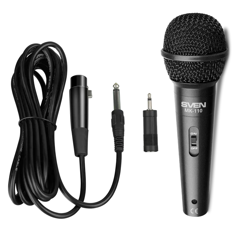 Microfon Karaoke SVEN MK-110, Cu fir, Negru