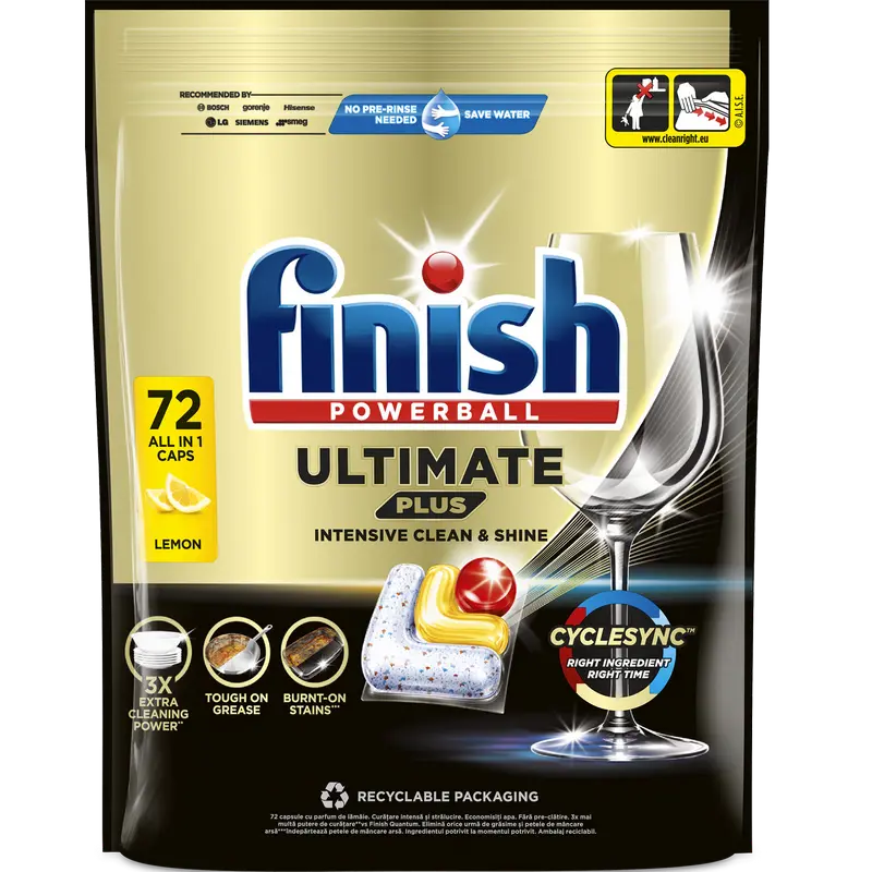 Tablete Finish Ultimate Plus Lemon 72 buc
