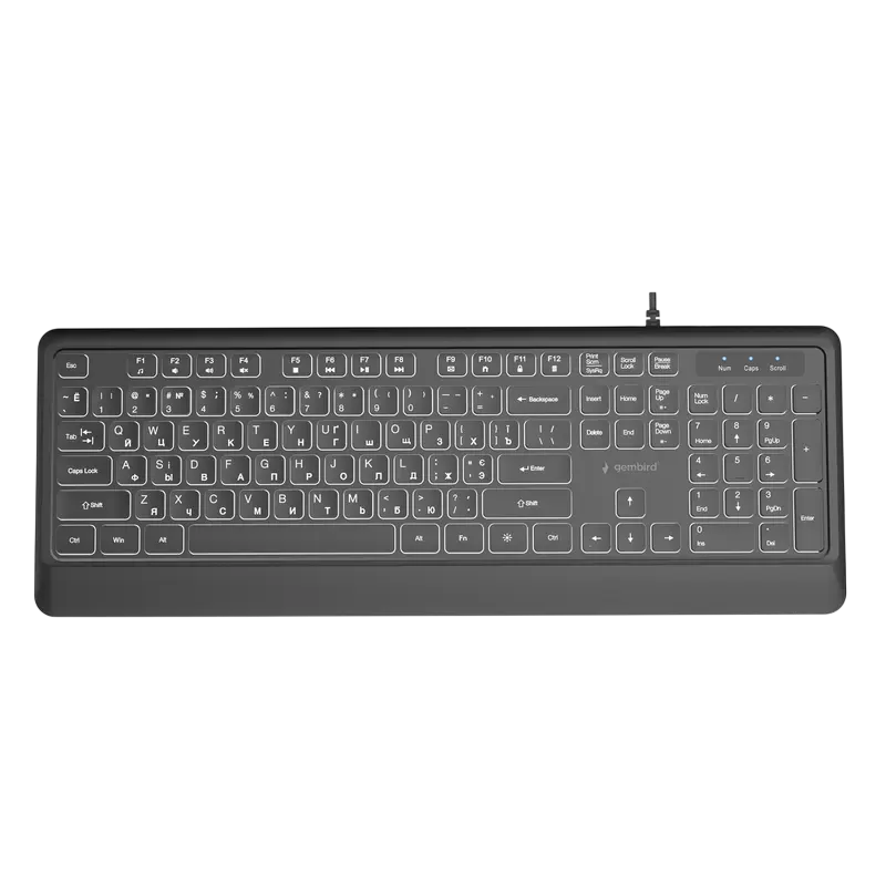 Gaming Keyboard Gembird KB-UML-04-CYRL, US Layout, USB/3.5mm