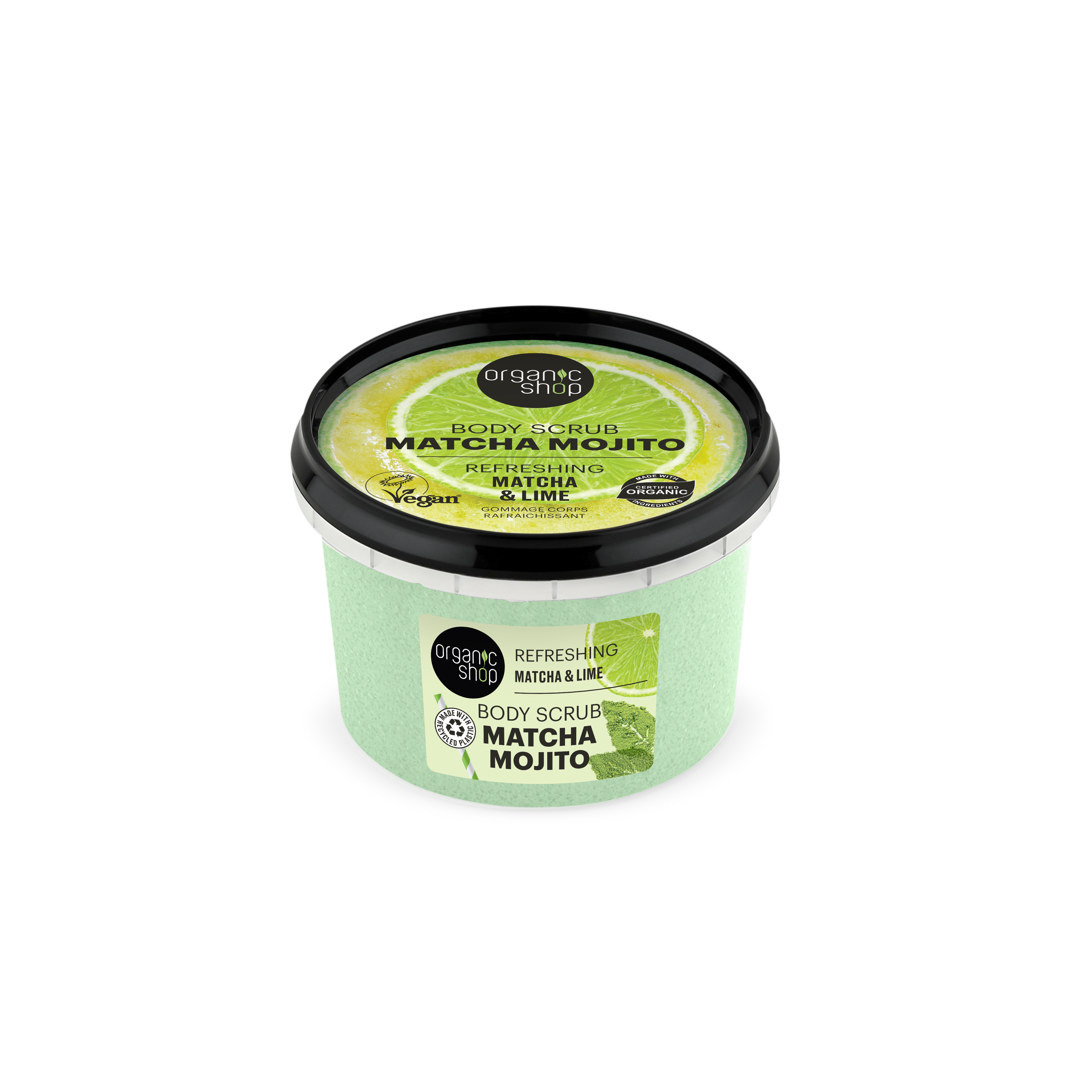 Organic Shop Scrub de corp revigorant cu Matcha și Lime 250ml