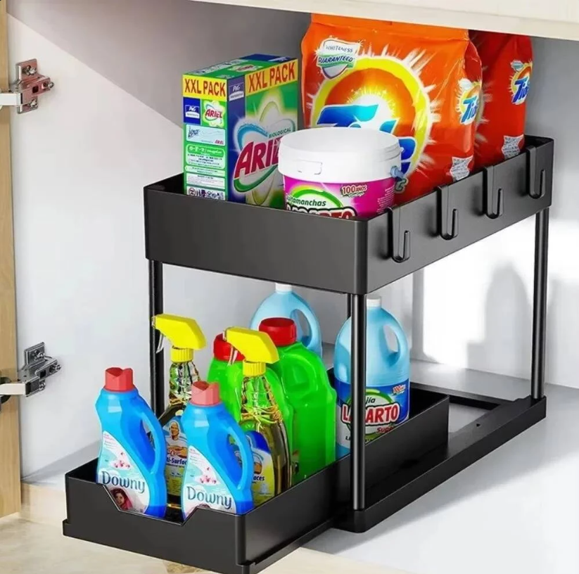 Organizator Universal cu 2 Niveluri – Ordine perfectă în orice dulap!