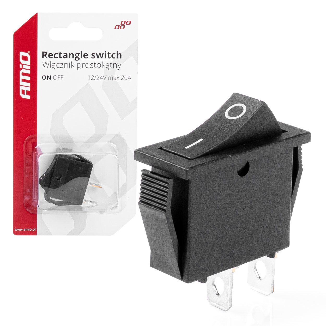 03081 Intrerupator dreptunghiular 12V 20A ON/OFF