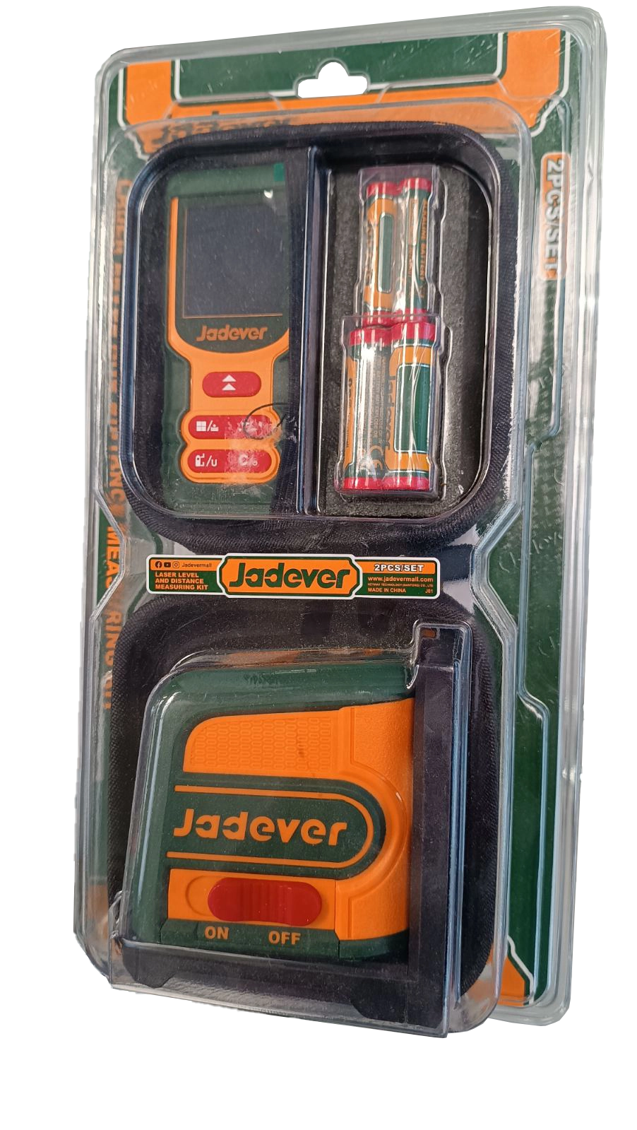 Set nivelă laser verde și telemetru laser Jadever JDLDK1401