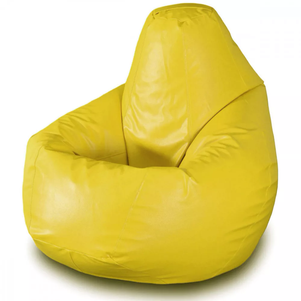 Fotoliu Bean Bag pară mărimea L din ecopiele MAX culoarea galbenă