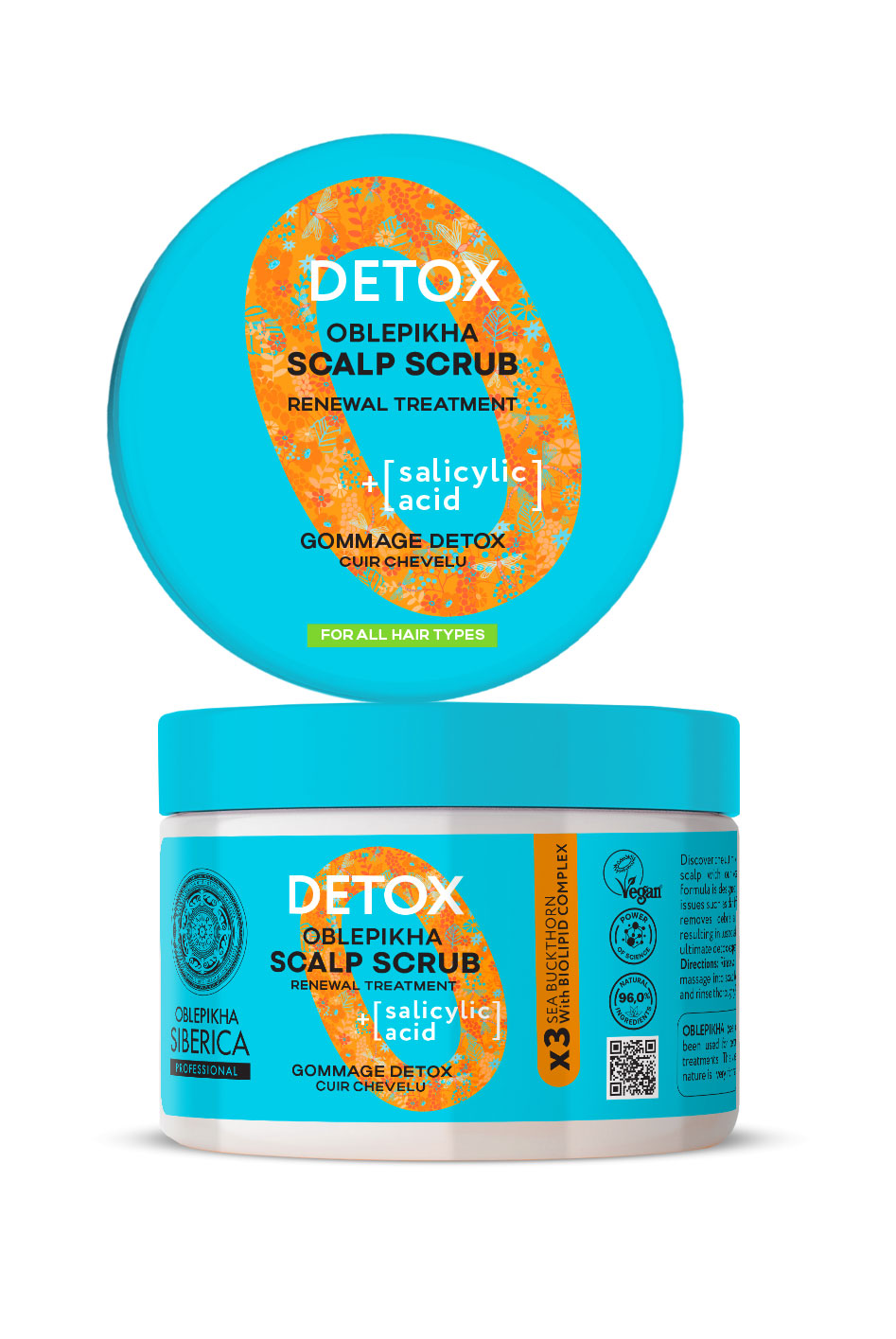 NS Oblepikha Scrub-detox pentru scalp pentru toate tipurile de păr 300 ml