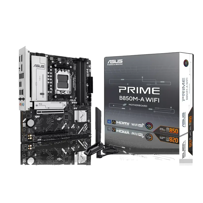 Placă de bază ASUS PRIME B850M-A WIFI, AM5, AMD B850, Micro-ATX
