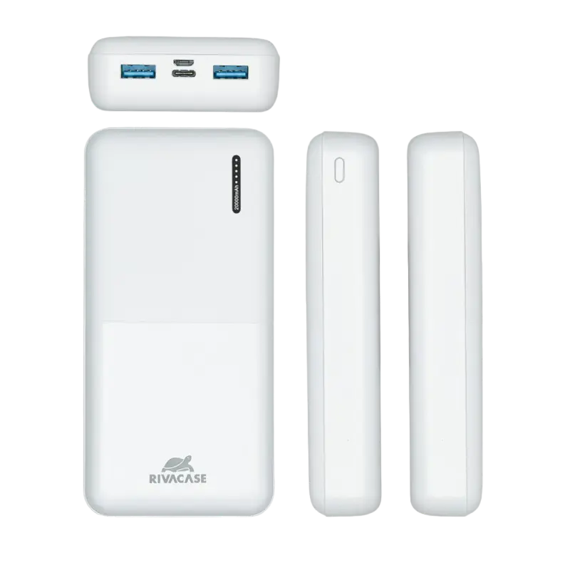 Acumulator extern Rivacase VA2572, 20000mAh, Alb