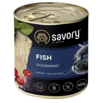 SAVORY adult gourmand fish 200G, hrană umedă cu pește pentru pisici adulte