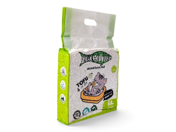 Așternut  pentru litiera, pisici Tofu Green Tea, 5,7л