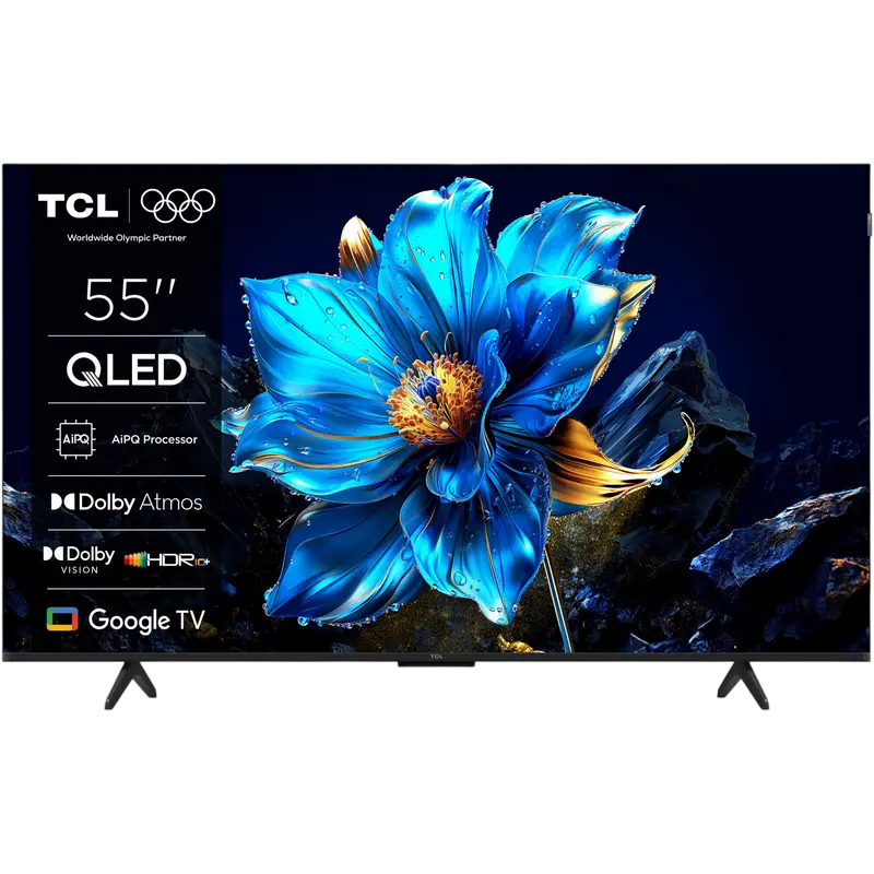 55" QLED SMART TV TCL 55P71K, 3840x2160 4K UHD, Google TV, Negru