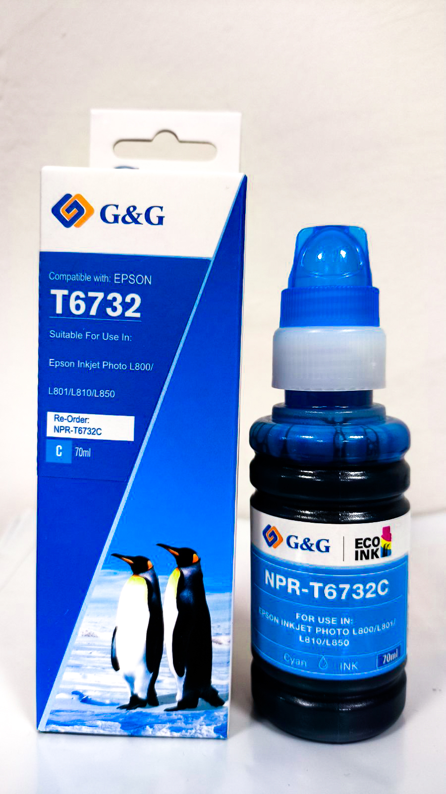Cerneală Epson Premium compatibilă T67324A Cyan for L800/ 805/ 810/ 850/ 1800 - 70ml