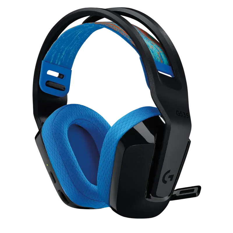 Căști gaming Logitech G535, Fără fir, Negru | Albastru