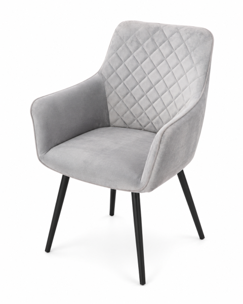 Scaun tapițat Loft Diamond Grey cu brațe