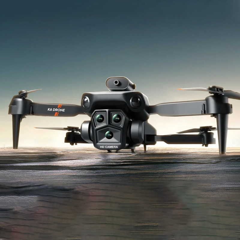 Dronă K6 Dual Camera – Evitarea Obstacolelor la 360°, Foto 4K, Set cu 2 Baterii, Ideală pentru Începători și Pasionați