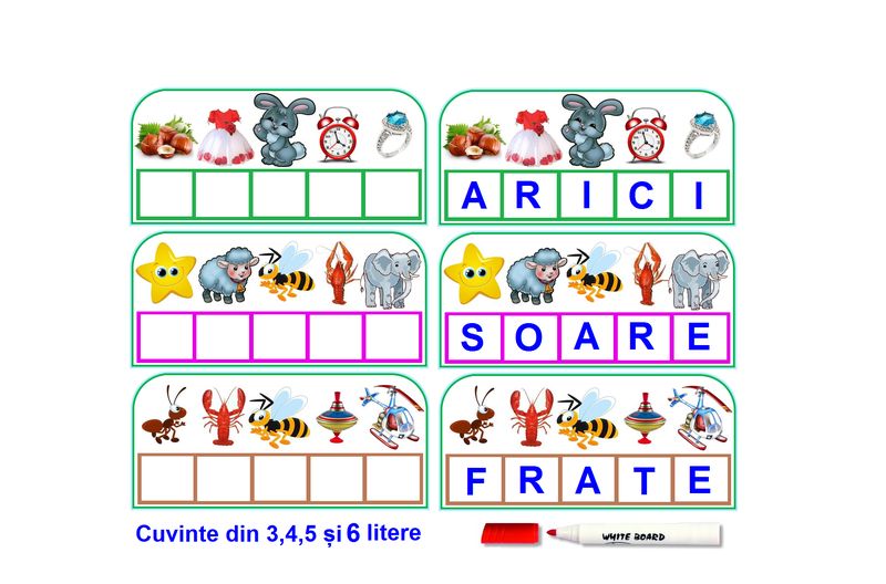 L-19 Joc Citeşte cuvântul după 1 literă -planşe A4