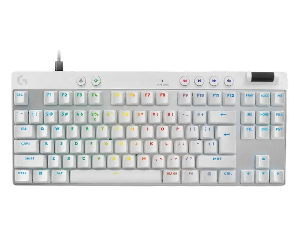 Tastatură Logitech G Pro X TKL Rapid, Cu fir, Alb