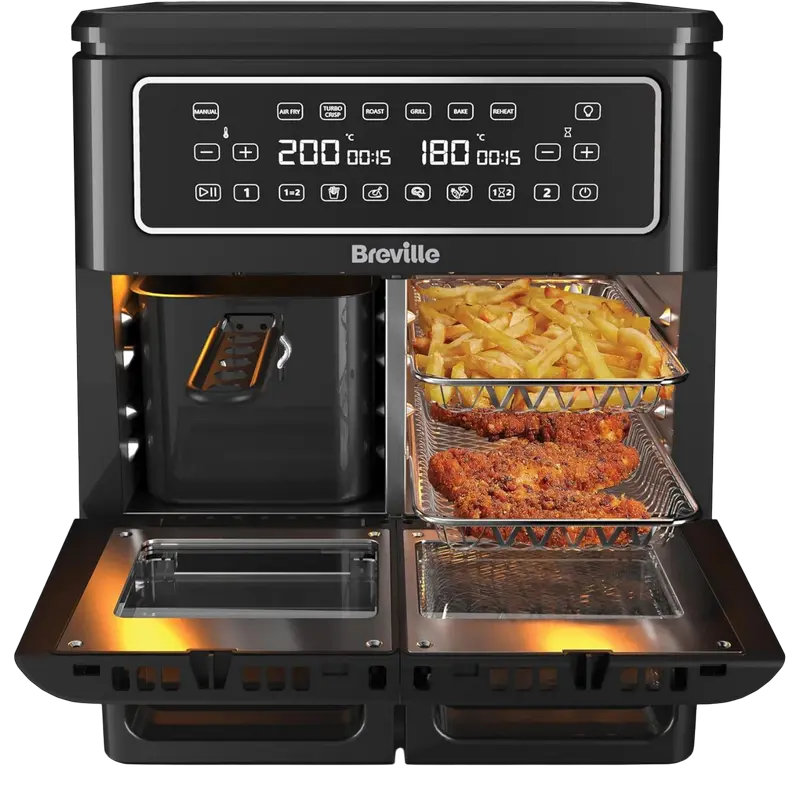 Friteuză cu aer cald Breville Halo Flexi, Negru