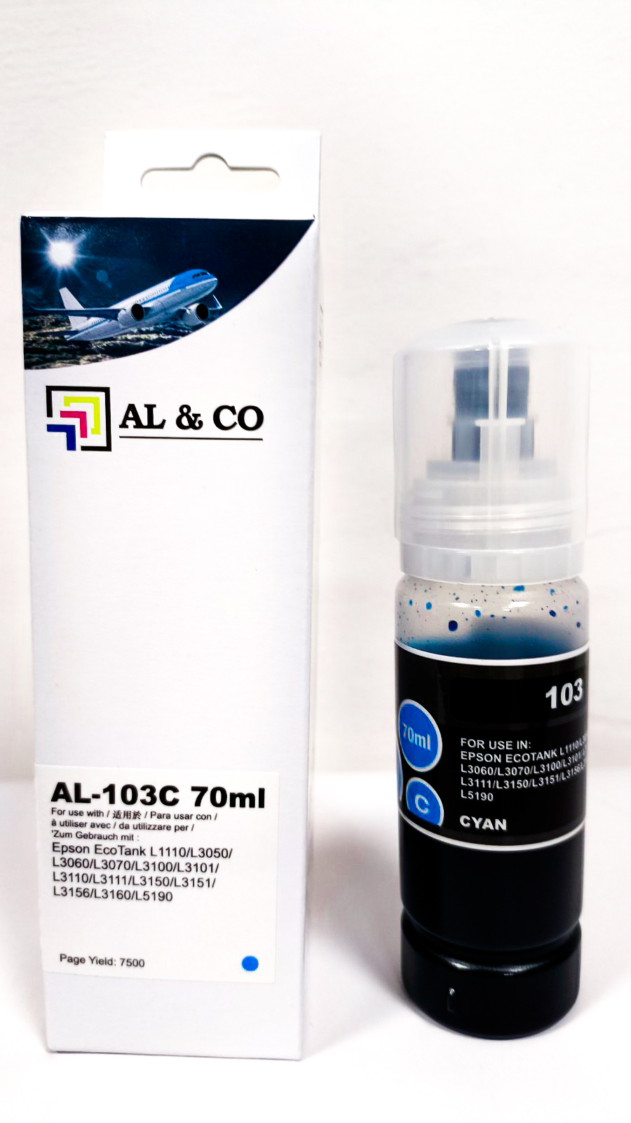 Cerneală Epson Premium compatibilă T00S24A (103) Cyan for L1110/ 31xx/ 32xx/ 5xxx, 70ml