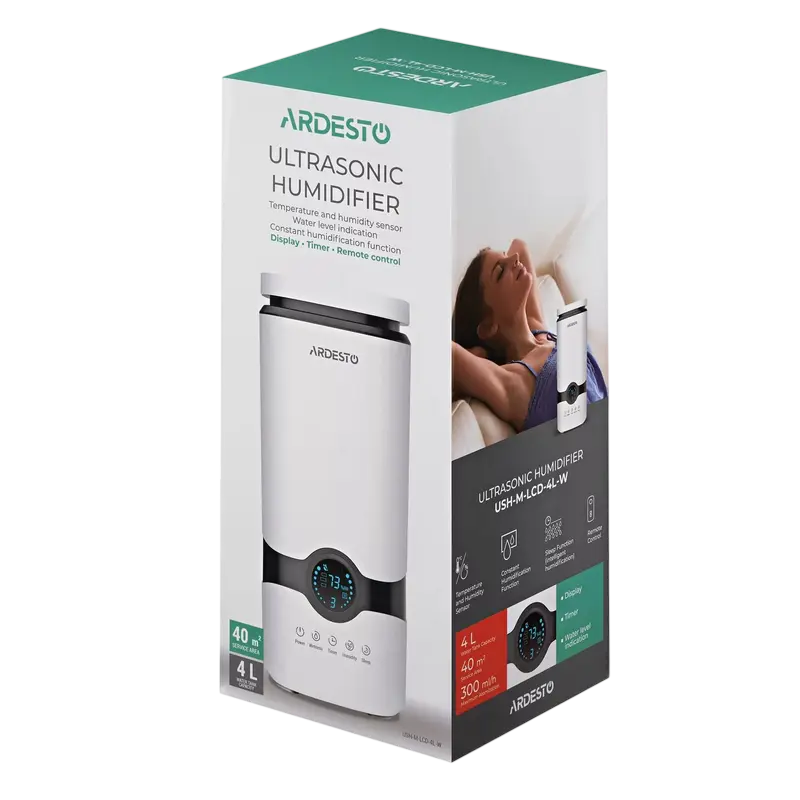 Umidificator de aer Ardesto USH-M-LCD-4L-W, Alb