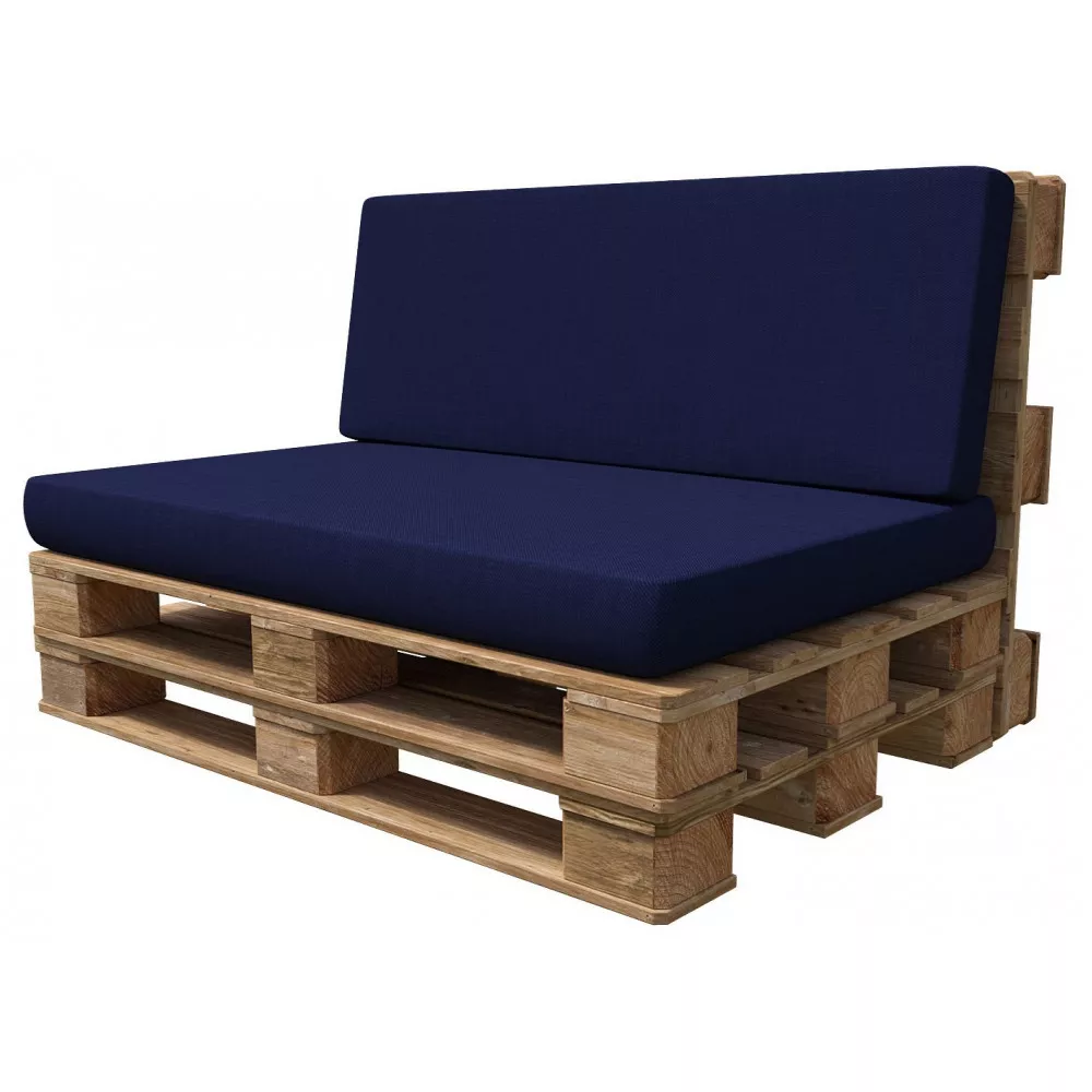 Perne bleumarin pentru mobilier de exterior din paleți – stil și confort