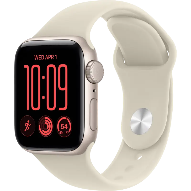 Apple Watch SE 3 40mm Aluminum Case with Sand Sport Band - M/L MJKW4 GPS, Starlight