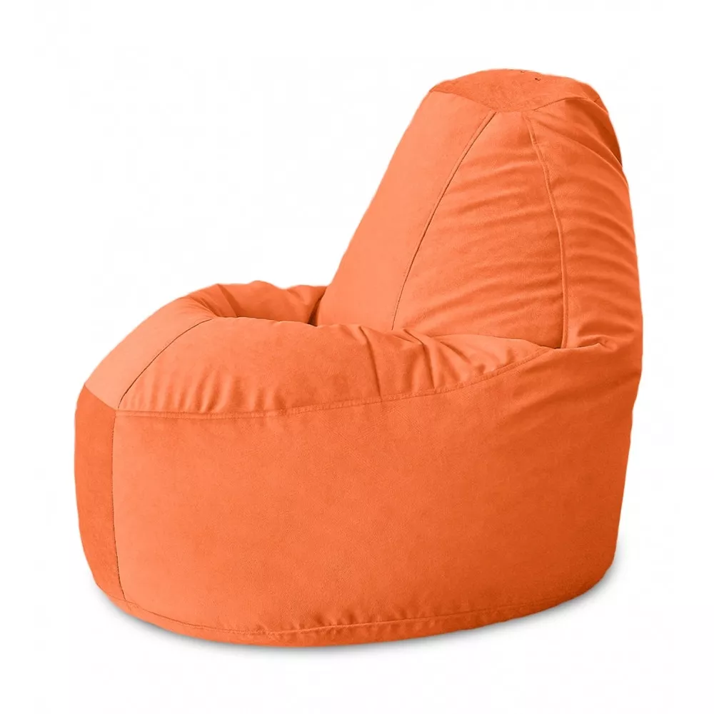 Fotoliu Bean Bag Lux din velur, culoare oranj