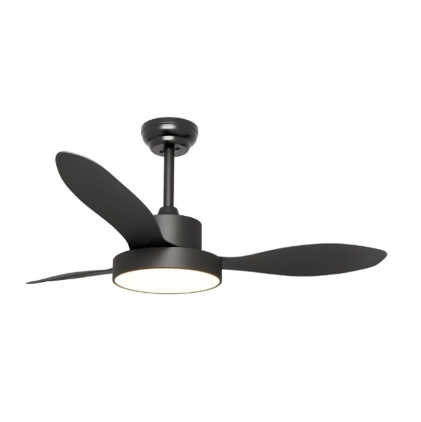 Ventilator tavan LED PRO-YUE-M223-3 Negru, 132 cm, 3 elice, telecomanda, 3 lumini