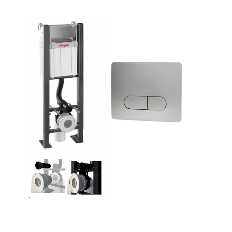 Cadru WC incastrat Wirquin Smart+clapeta Elipse Cromat