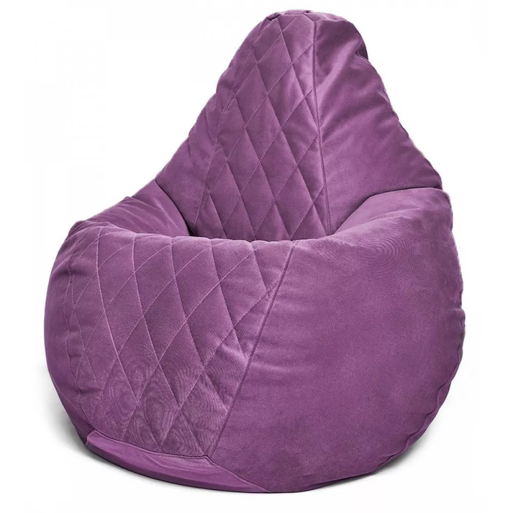 Fotoliu BeanBag din velur Maserrati "Romb", marimea "XXL" culoare liliac