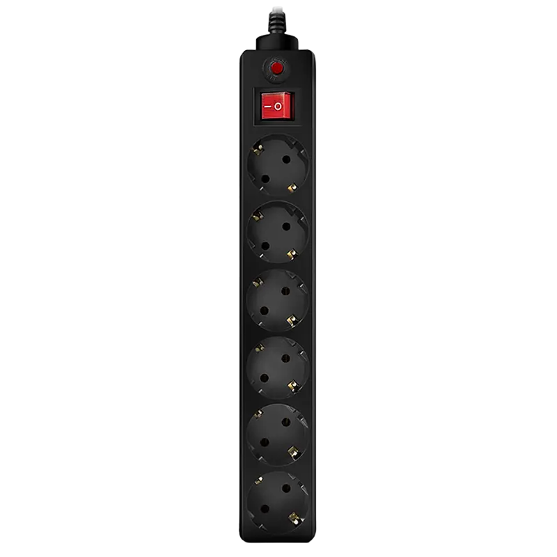 Prelungitor electric SVEN Optima, 6 Prize, 5m, Negru