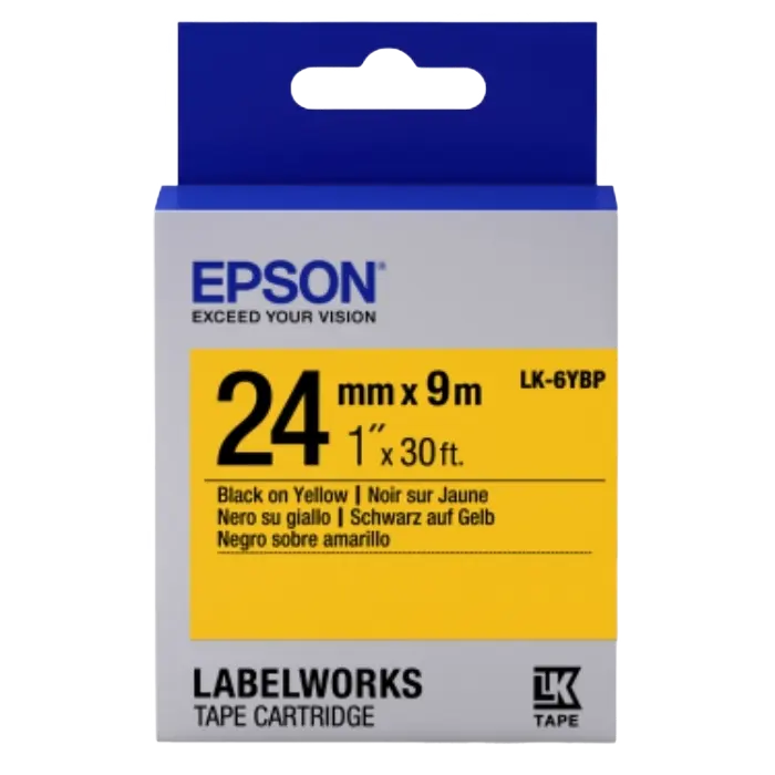 Cartuş de bandă Epson LK-6YBP, 24 mm x 9 m