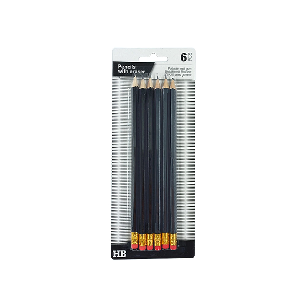 Set creioane simple 6buc HB cu radiera